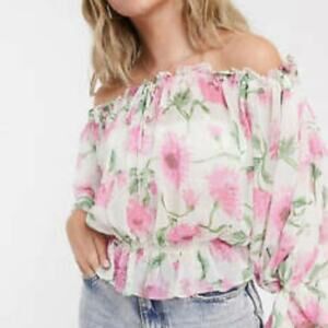 TopShop Pink Dahlia Bardot Gypsy Top